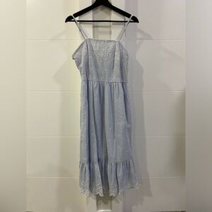 Japna Sky Blue Eyelet Midi Dress